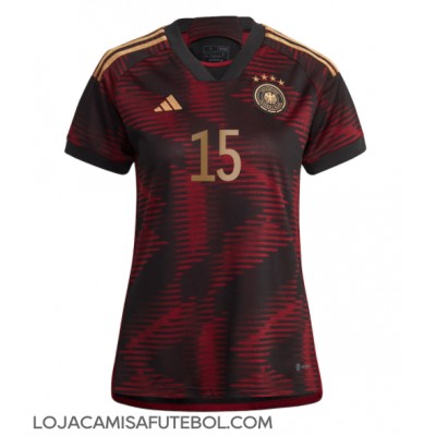 Camisa de Futebol Alemanha Niklas Sule #15 Equipamento Secundário Mulheres Mundo 2022 Manga Curta